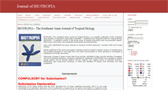 Desktop Screenshot of journal.biotrop.org
